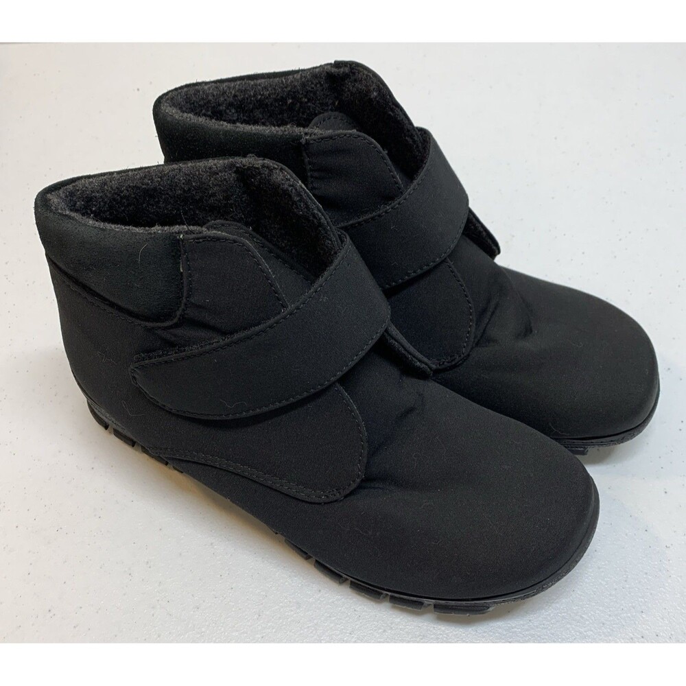 Toe Warmers Elli Waterproof Winter Snow Ankle Boots Womens 9.5 W Black Hook Loop